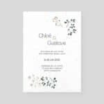 Faire-part mariage ensemencé - Flowers of tenderness - recto