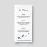 Menu de mariage ensemencé - Hiver