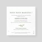 Wedding announcement card - Printemps-verso