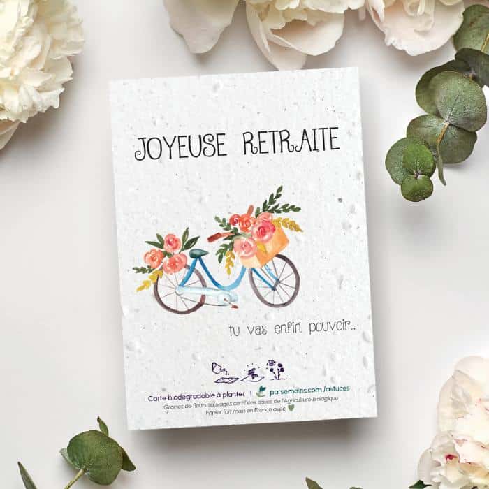 Carte à planter - Joyeuse retraite vélo situation